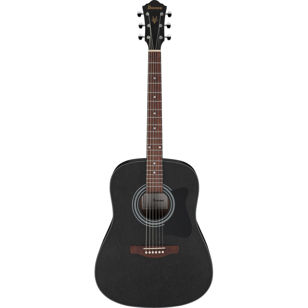Ibanez V54NJP-WK Jampack Acoustic Guitar Set 6-String - Weathered Black Open Pore + Gig Bag, Strap, Tuner & Picks