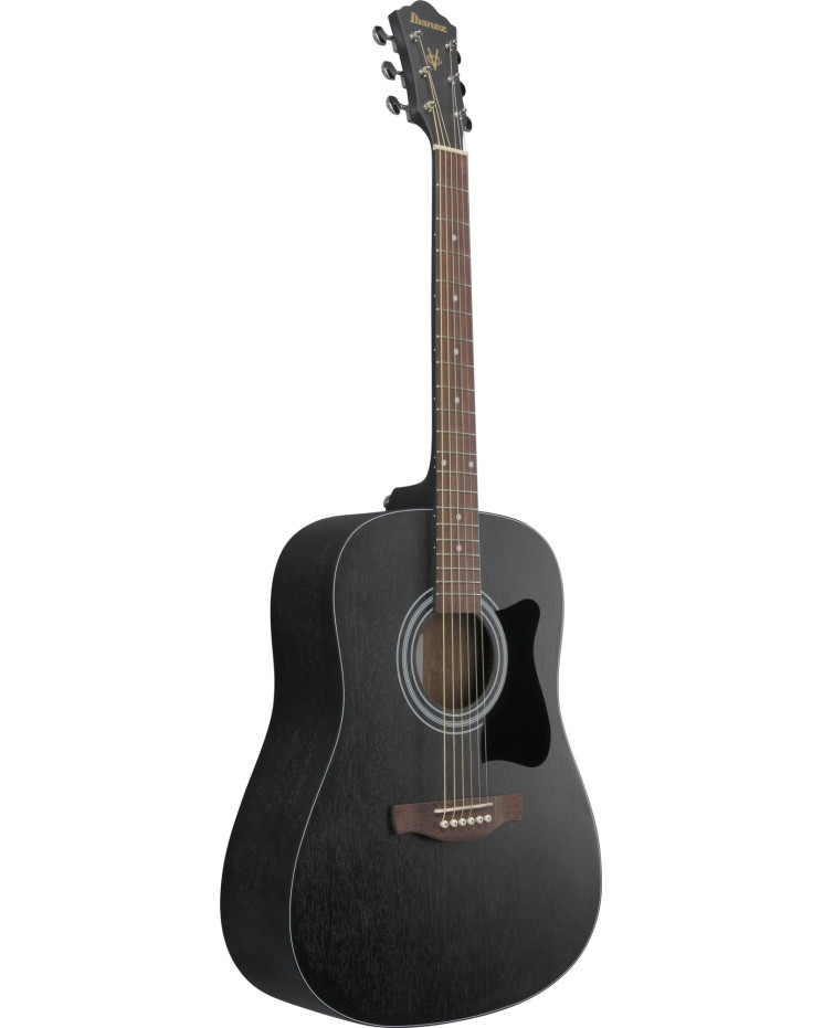 Ibanez V54NJP-WK Jampack Acoustic Guitar Set 6-String - Weathered Black Open Pore + Gig Bag, Strap, Tuner & Picks