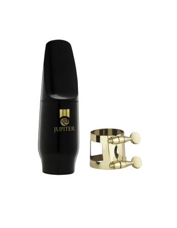 Jupiter JWM-ASK2 Mouthpiece, cap + gold-lacquered ligature, for Alto Saxophone