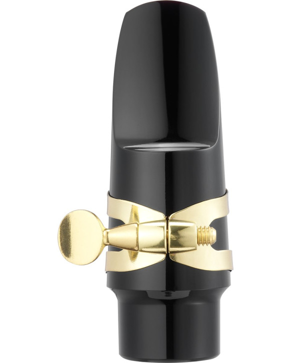 Jupiter JWM-SSK1 Mouthpiece, cap + gold-lacquered ligature, for Soprano Saxopho ne