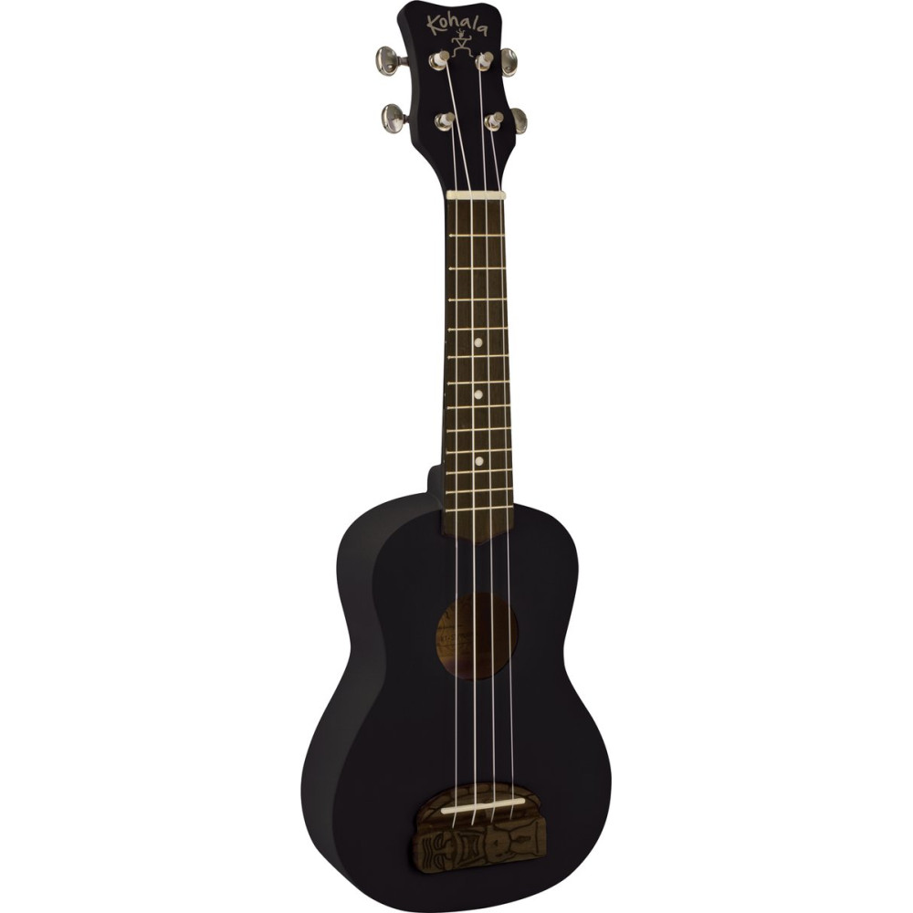 Kohala LKO-KT-SBK Soprano Ukulele, Tiki Series, black