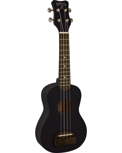 Kohala LKO-KT-SBK Soprano Ukulele, Tiki Series, black