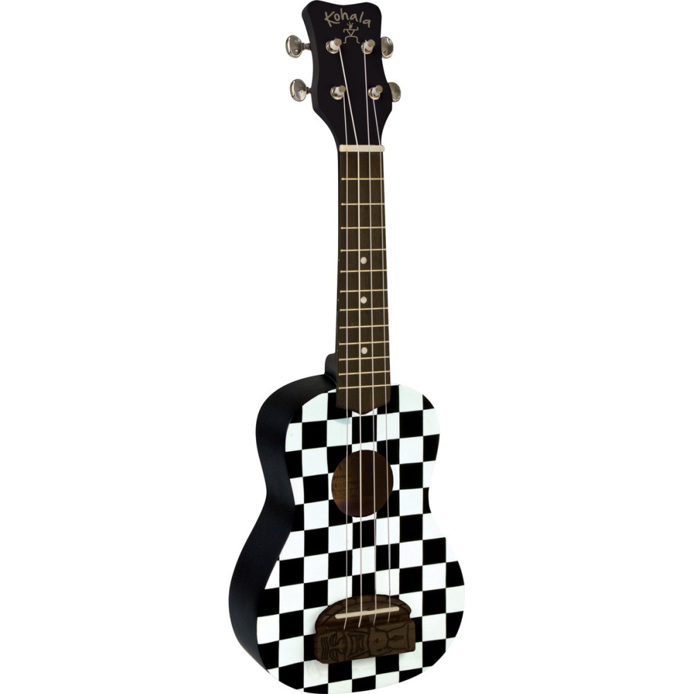 Kohala LKO-KT-SCB Soprano Ukulele, Tiki Series, Checkerboard