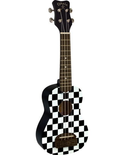 Kohala LKO-KT-SCB Soprano Ukulele, Tiki Series, Checkerboard