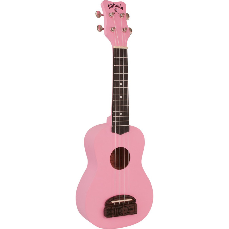 Kohala LKO-KT-SPI Soprano Ukulele, Tiki Series, rosa