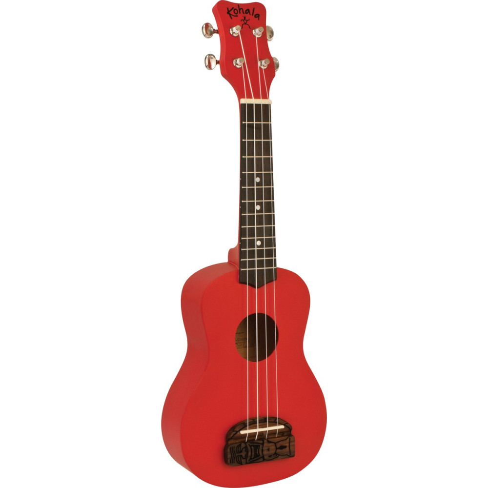 Kohala LKO-KT-SRD Soprano Ukulele, Tiki Series, red