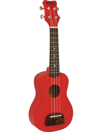 Kohala LKO-KT-SRD Soprano Ukulele, Tiki Series, red
