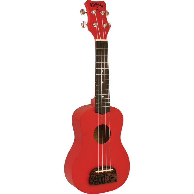 Kohala LKO-KT-SRD Soprano Ukulele, Tiki Series, red