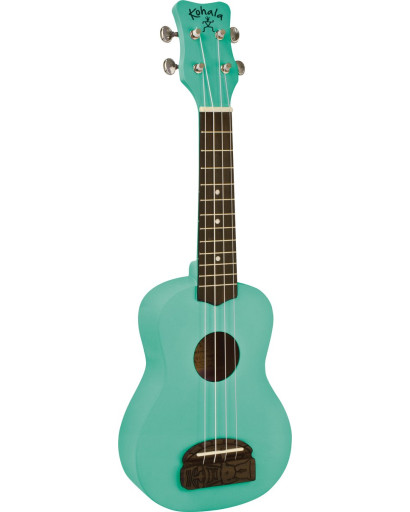 Kohala LKO-KT-SSG Soprano Ukulele, Tiki Series, seafoam green