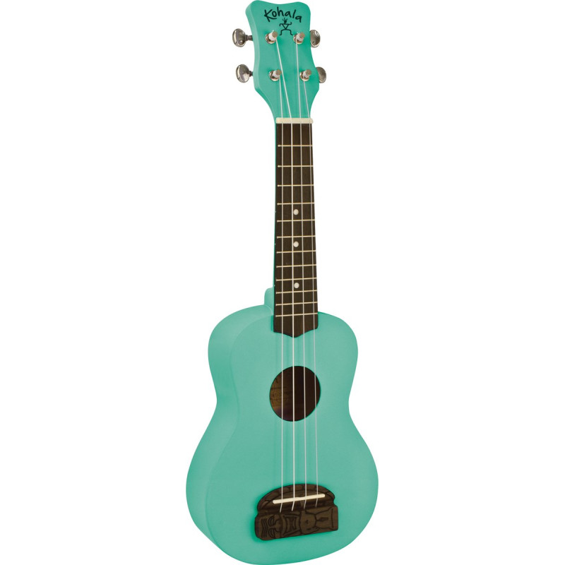 Kohala LKO-KT-SSG Soprano Ukulele, Tiki Series, seafoam green