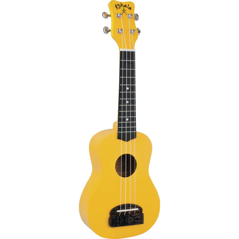 Kohala LKO-KT-SYE Soprano Ukulele, Tiki Series, yellow