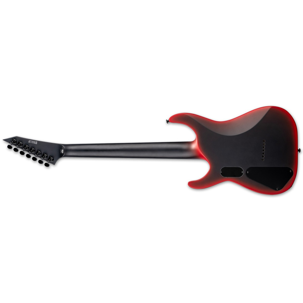 LTD M-7HT Baritone Black Metal II Black Red Burst Satin