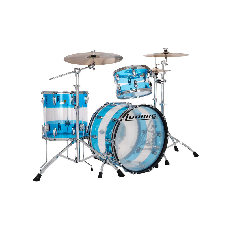 Ludwig L94233LXE9WC Vistalite FAB Blue Clear 