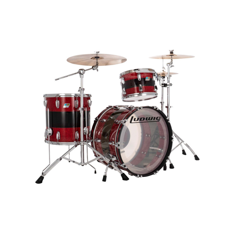Ludwig L94233LXK1WC Vistalite FAB Red Sparkle Smoke Clear
