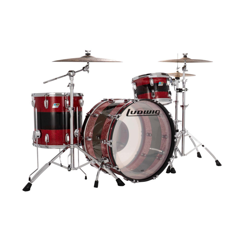 Ludwig L94433LXK1WC Vistalite Pro Beat Red Sparkle Smoke Clear