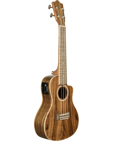 Lanikai LKUACS-CEC Concert Ukulele, All Solid Acacia Series, Cutaway, Preamp, Sof tcase