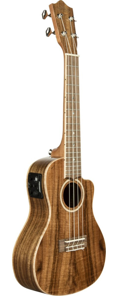 Lanikai LKUACS-CEC Concert Ukulele, All Solid Acacia Series, Cutaway, Preamp, Sof tcase