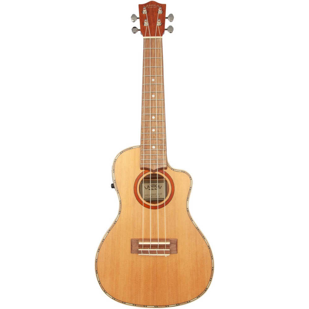 Lanikai LKUCDSTCEC Concert Ukulele, Cedar Solid Top Series, Cutaway, Preamp, Gigb ag