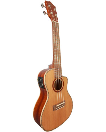 Lanikai LKUCDSTCEC Concert Ukulele, Cedar Solid Top Series, Cutaway, Preamp, Gigb ag