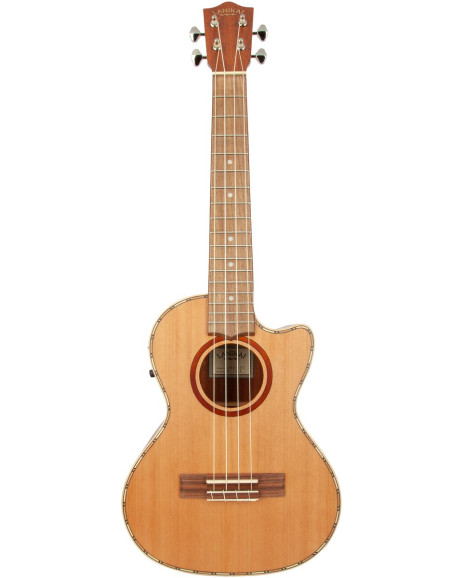 Lanikai LKUCDSTCET Tenor Ukulele, Cedar Solid Top Series, Cutaway, Preamp, Gigbag