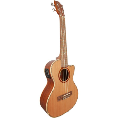 Lanikai LKUCDSTCET Tenor Ukulele, Cedar Solid Top Series, Cutaway, Preamp, Gigbag