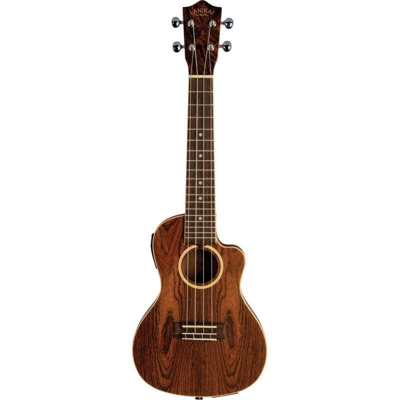 Lanikai LKUFB-CETC Concert Ukulele, Figured Bocote Series, Thin Body,Cutaway,Prea mp,Gigbag