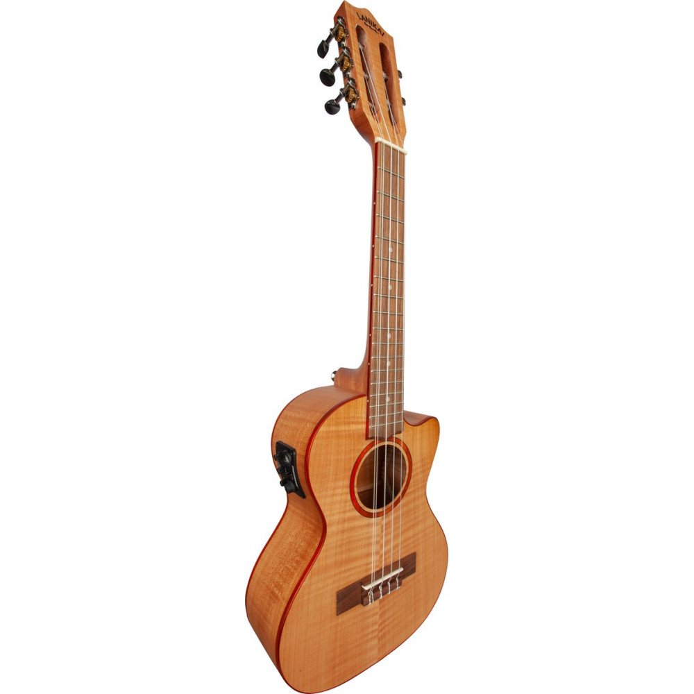 Lanikai LKUFM-5CET Tenor Ukulele, Flame Maple Series, 5 String, Low/High G, Pream p, Gigbag