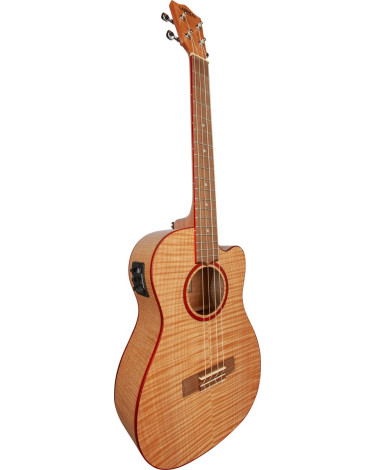 Lanikai LKUFM-CEB Baritone Ukulele, Flame Maple Series, Cutaway, Preamp, Gigbag