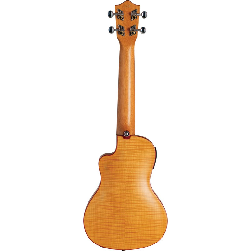 Lanikai LKUFM-CETC Concert Ukulele, Flame Maple Series, Thin Body, Cutaway, Pream p, Gigbag