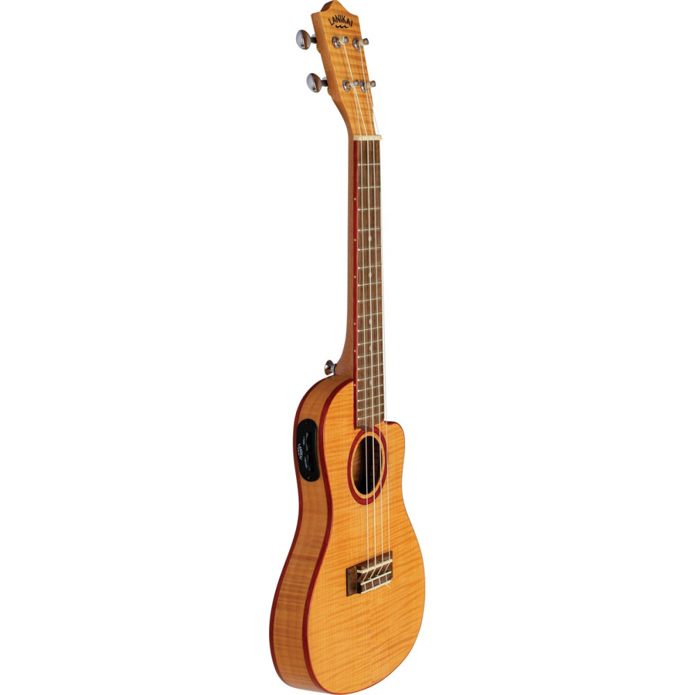 Lanikai LKUFM-CETC Concert Ukulele, Flame Maple Series, Thin Body, Cutaway, Pream p, Gigbag