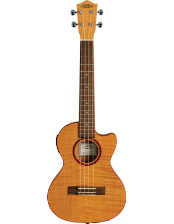 Lanikai LKUFM-CETT Tenor Ukulele, Flame Maple Series, Thin Body, Cutaway, Preamp, Gigbag