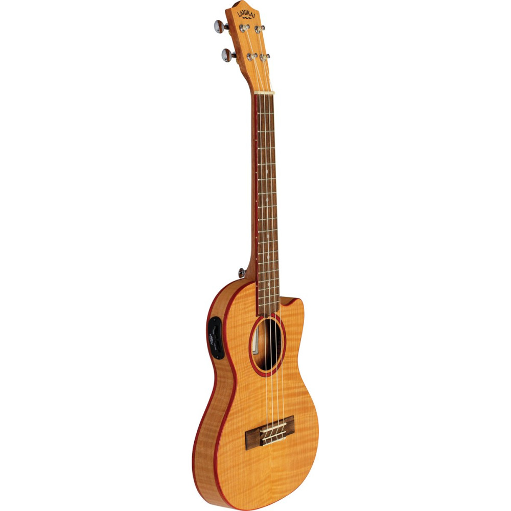 Lanikai LKUFM-CETT Tenor Ukulele, Flame Maple Series, Thin Body, Cutaway, Preamp, Gigbag
