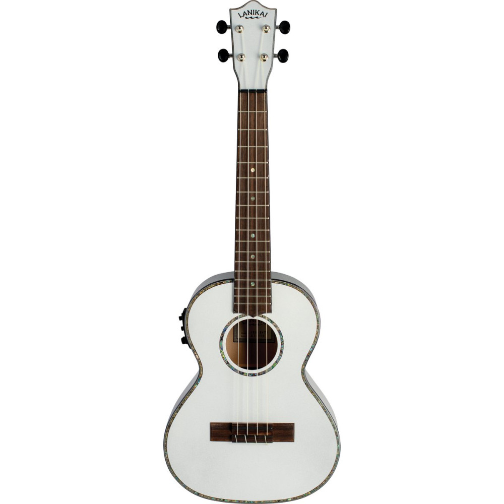 Lanikai LKUJMS-EWT1 Tenor Ukulele, Julia Michaels White Pearl Signature, Preamp, G igbag