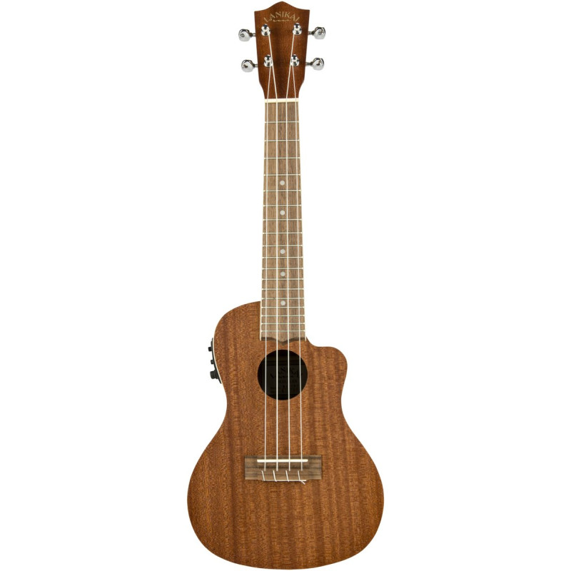Lanikai LKUMA-CEC Concert Ukulele, Mahogany Series, Cutaway, Preamp, Softcase