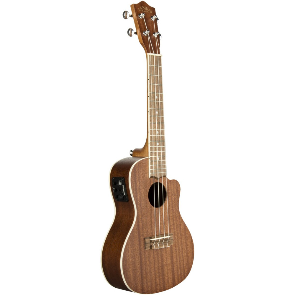 Lanikai LKUMA-CEC Concert Ukulele, Mahogany Series, Cutaway, Preamp, Softcase