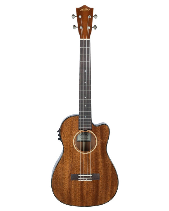 Lanikai LKUMAS-CEB Baritone Ukulele, All Solid Mahogany Series, Cutaway, Preamp, Softcase