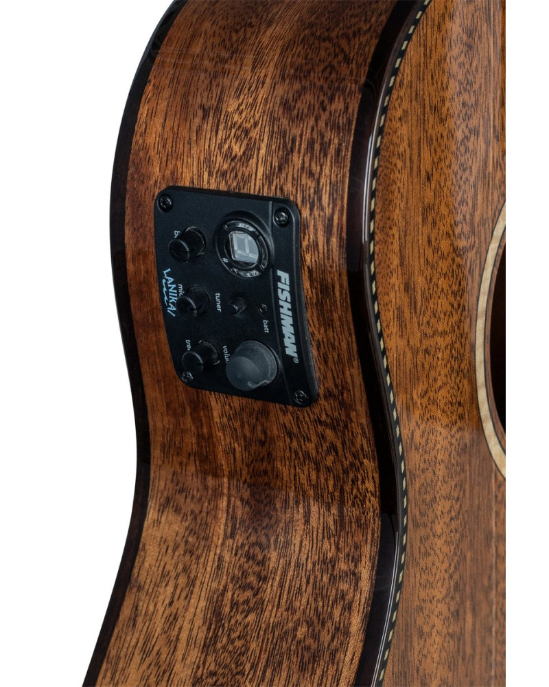 Lanikai LKUMAS-CEB Baritone Ukulele, All Solid Mahogany Series, Cutaway, Preamp, Softcase