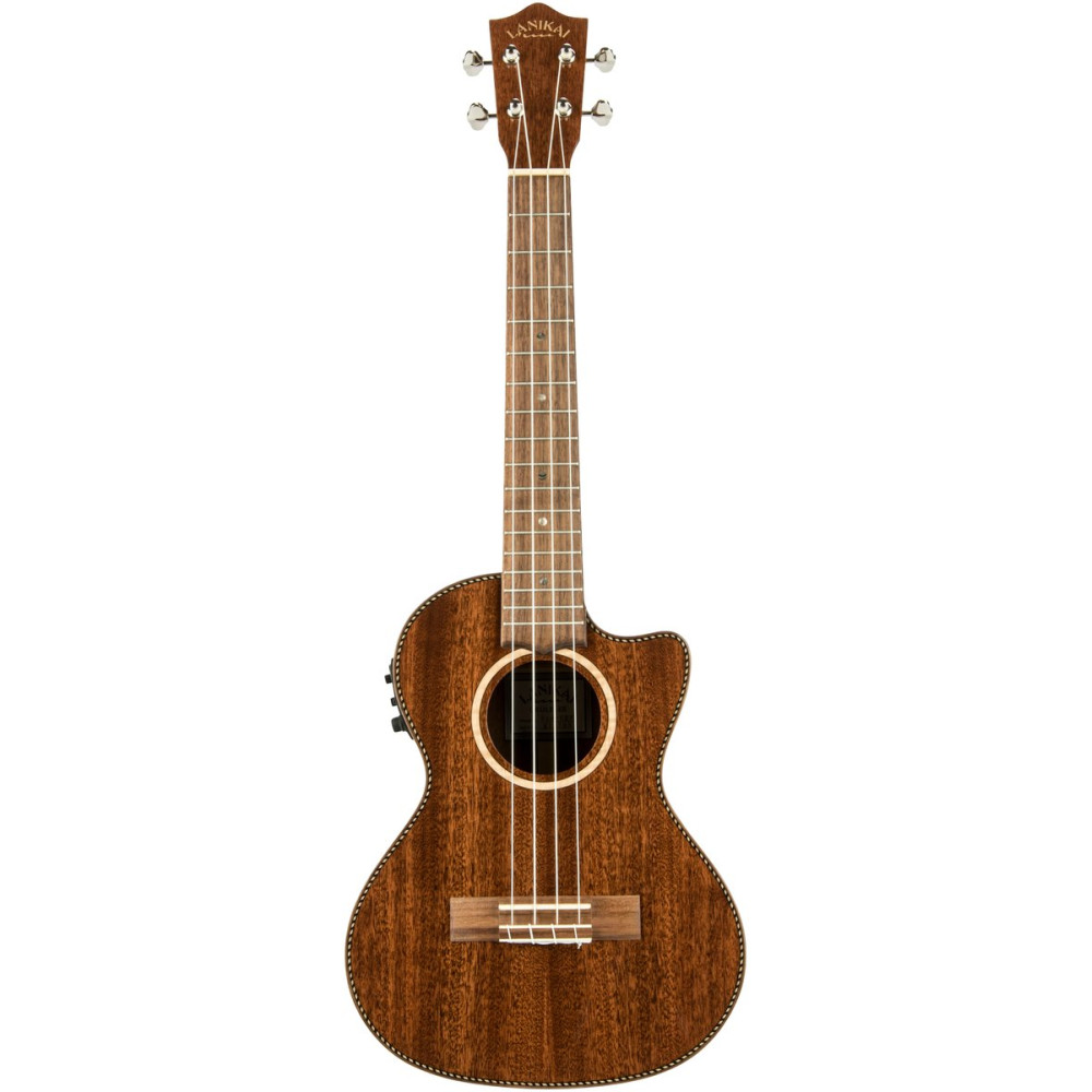 Lanikai LKUMAS-CET Tenor Ukulele, All Solid Mahogany Series, Cutaway, Preamp, Sof tcase
