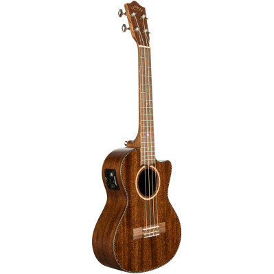 Lanikai LKUMAS-CET Tenor Ukulele, All Solid Mahogany Series, Cutaway, Preamp, Sof tcase