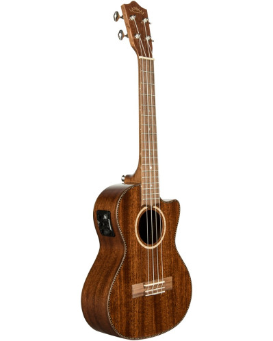 Lanikai LKUMAS-CET Tenor Ukulele, All Solid Mahogany Series, Cutaway, Preamp, Sof tcase
