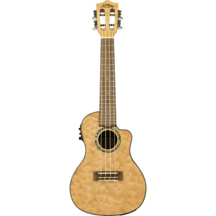 Lanikai LKUQM-NACEC Concert Ukulele Quilted Maple Series, Natural, Cutaway, Preamp , Softcase