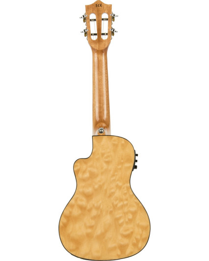 Lanikai LKUQM-NACEC Concert Ukulele Quilted Maple Series, Natural, Cutaway, Preamp , Softcase