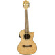 Lanikai LKUQM-NACET Tenor Ukulele, Quilted Maple Series, Natural, Cutaway, Preamp, Softcase
