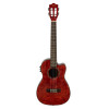 Lanikai LKUQM-RDCEB Baritone Ukulele, Quilted Maple Series, Red, Cutaway, Preamp, Softcase