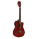 Lanikai LKUQM-RDCEB Baritone Ukulele, Quilted Maple Series, Red, Cutaway, Preamp, Softcase