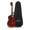 Lanikai LKUQM-RDCEB Baritone Ukulele, Quilted Maple Series, Red, Cutaway, Preamp, Softcase