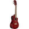 Lanikai LKUQM-RDCEC Concert Ukulele, Quilted Maple Series, Red, Cutaway, Preamp, S oftcase
