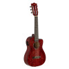 Lanikai LKUQM-RDCEG Guitarlele, Quilted Maple Series, Red, Cutaway, Preamp, Softca se