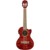 Lanikai LKUQM-RDCET Tenor Ukulele, Quilted Maple Series, Red, Cutaway, Preamp, Sof tcase