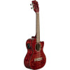 Lanikai LKUQM-RDCET Tenor Ukulele, Quilted Maple Series, Red, Cutaway, Preamp, Sof tcase